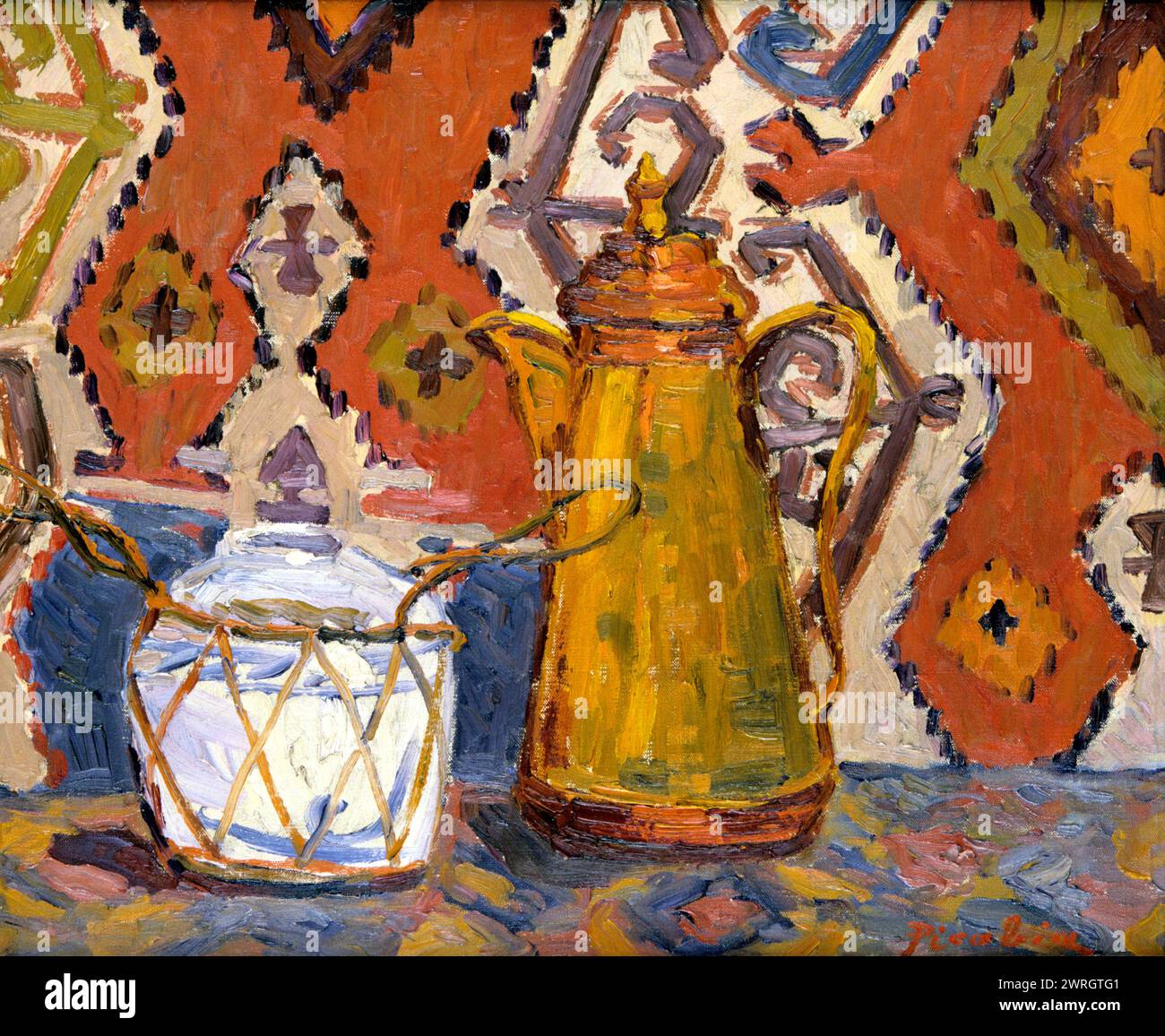 "Nature morte", 1908. Les premières œuvres de Francis Picabia étaient dans le style impressionniste. Après 1912, il développe un style de cubisme abstrait avec des éléments orphelins contigus au dadaïsme. Banque D'Images