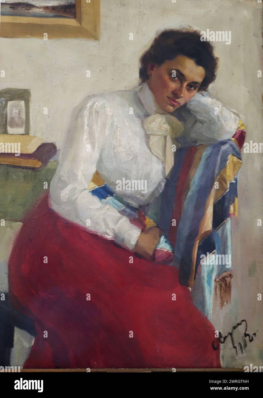 Portrait d'Ekaterina Pavlovna Peshkova (1876-1965). Trouvé dans la collection de l'État M. Gorky Museum, Moscou. Banque D'Images