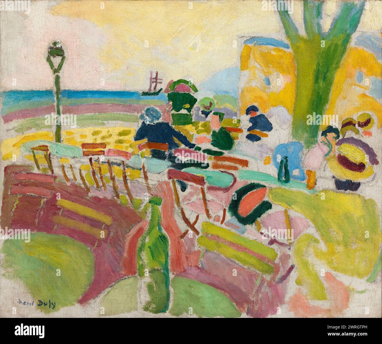La terrasse sur la plage, 1907. Trouvé dans la collection de Mus&#xe9;e d'art moderne de la ville de Paris. Banque D'Images
