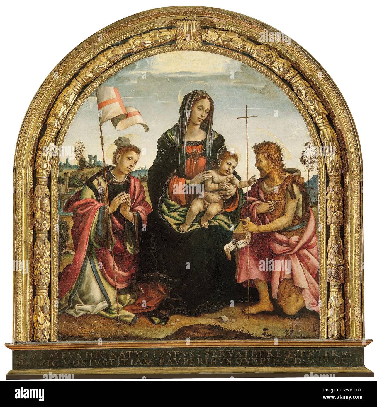 Madone et enfant avec les saints Étienne et Jean-Baptiste (Pala dell'Udienza), 1502-1503. Trouvé dans la collection du Palazzo Pretorio, Prato. Banque D'Images Madone et enfant avec les saints Étienne et Jean-Baptiste (Pala dell'Udienza), 1502-1503. Trouvé dans la collection du Palazzo Pretorio, Prato. Banque D'Images