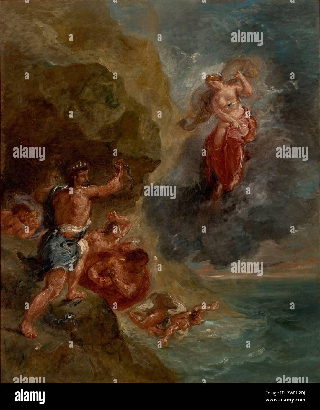 Four Seasons, Winter : Juno supplie de détruire la flotte d'Énée, 1856-1863. Trouvé dans la collection du Museu de Arte de S&#xe3;o Paulo. Banque D'Images
