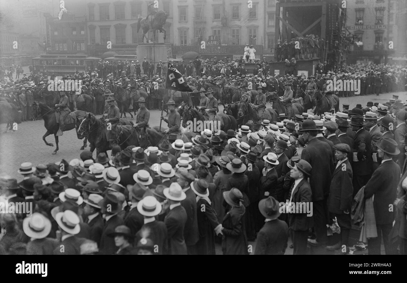 Défilé de recrutement, 1917. Un défilé pendant la première Guerre mondiale à Union Square, New York. Banque D'Images