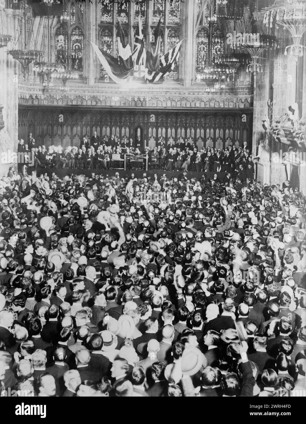 Réunion historique à Londres, 4 septembre 1914. Une réunion au Guildhall de Londres le 4 septembre 1914, au cours de laquelle le premier ministre Herbert Henry Asquith encouragea le recrutement militaire pour la première Guerre mondiale Banque D'Images