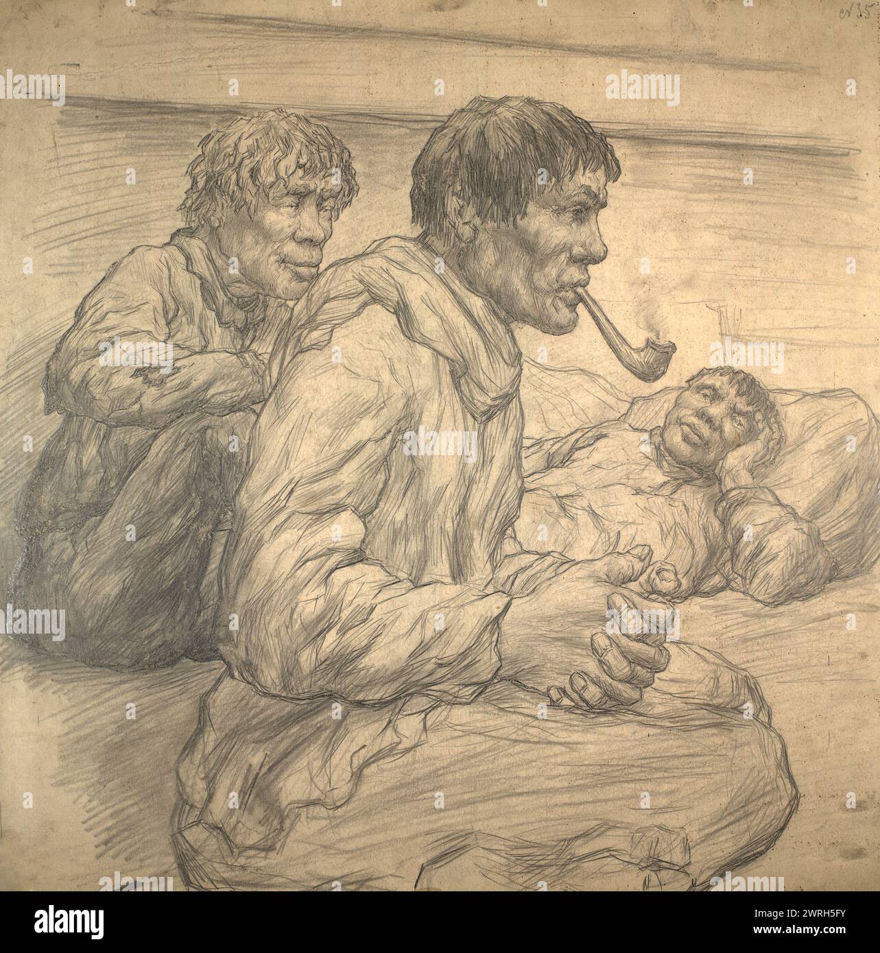 Types nordiques : dans une yourte, 1928. V. I. Musée d'art Surikov à Krasnoiarsk Banque D'Images