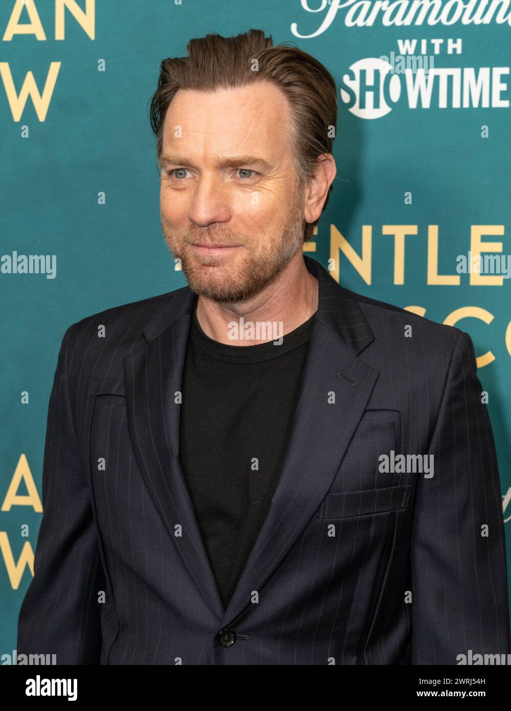New York, États-Unis. 12 mars 2024. Ewan McGregor assiste à la première du film 'A Gentleman in Moscow' au MoMA à New York le 13 mars 2024. (Photo de Lev Radin/Sipa USA) crédit : Sipa USA/Alamy Live News Banque D'Images