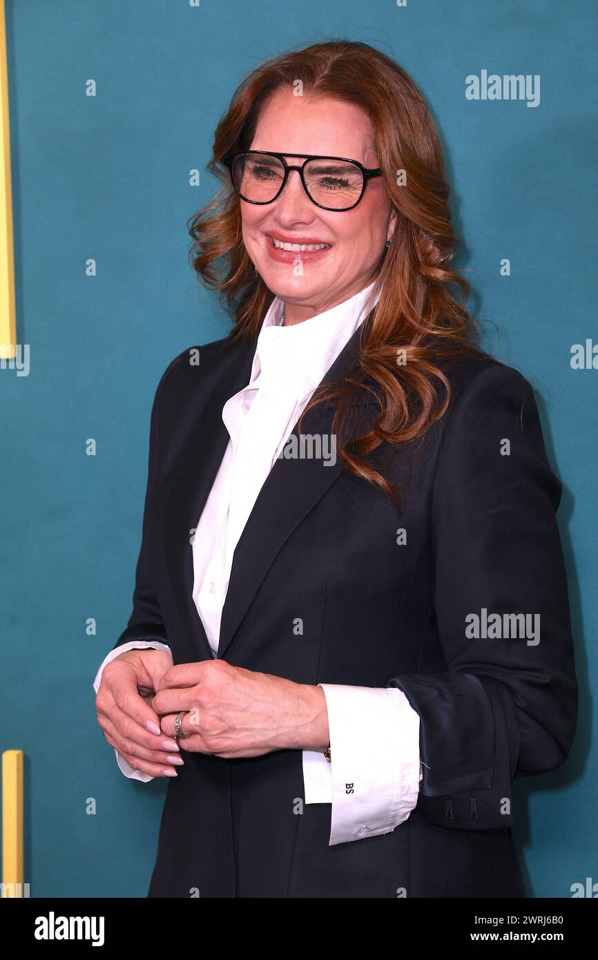 New York, États-Unis. 12 mars 2024. Brooke Shields assiste à la première de 'A Gentleman in Moscow' au musée du MoMA à New York, NY, USA le 12 mars 2024. Photo de Charles Guerin/ABACAPRESS.COM crédit : Abaca Press/Alamy Live News Banque D'Images