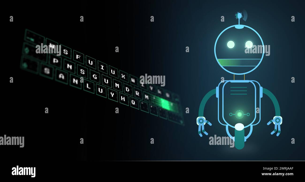 Image de l'icône ai chatbot et du traitement des données Banque D'Images