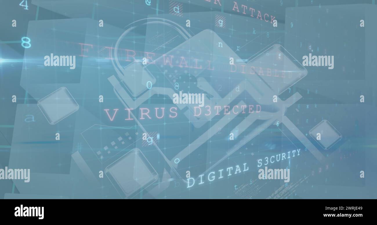 Image du texte d'avertissement de sécurité en ligne relatif à la cybercriminalité sur un cadenas de sécurité en ligne Banque D'Images