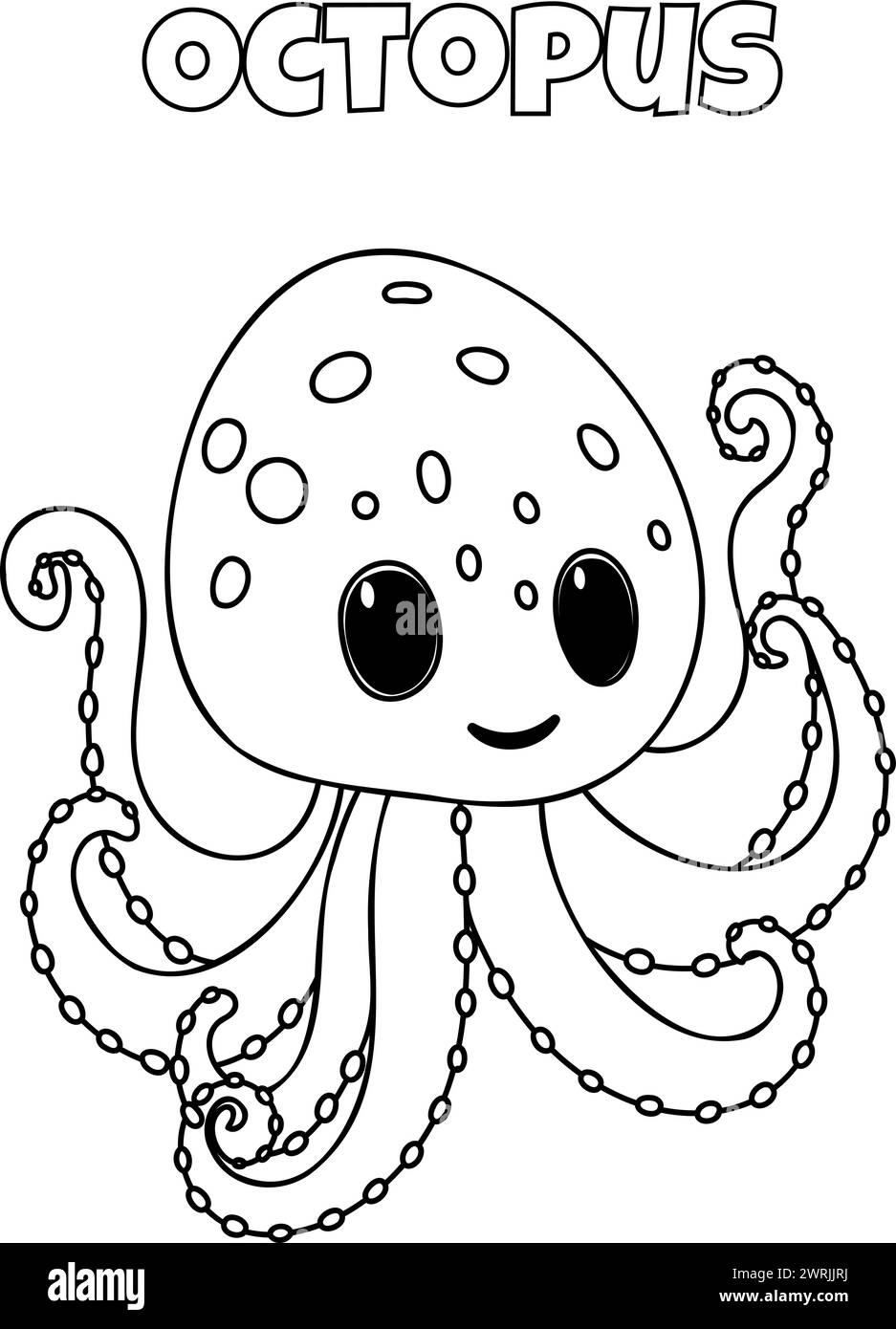 Octopus Coloring Book for Kids Features pages conçues pour les enfants d'âge préscolaire pour explorer le monde sous-marin Illustration de Vecteur