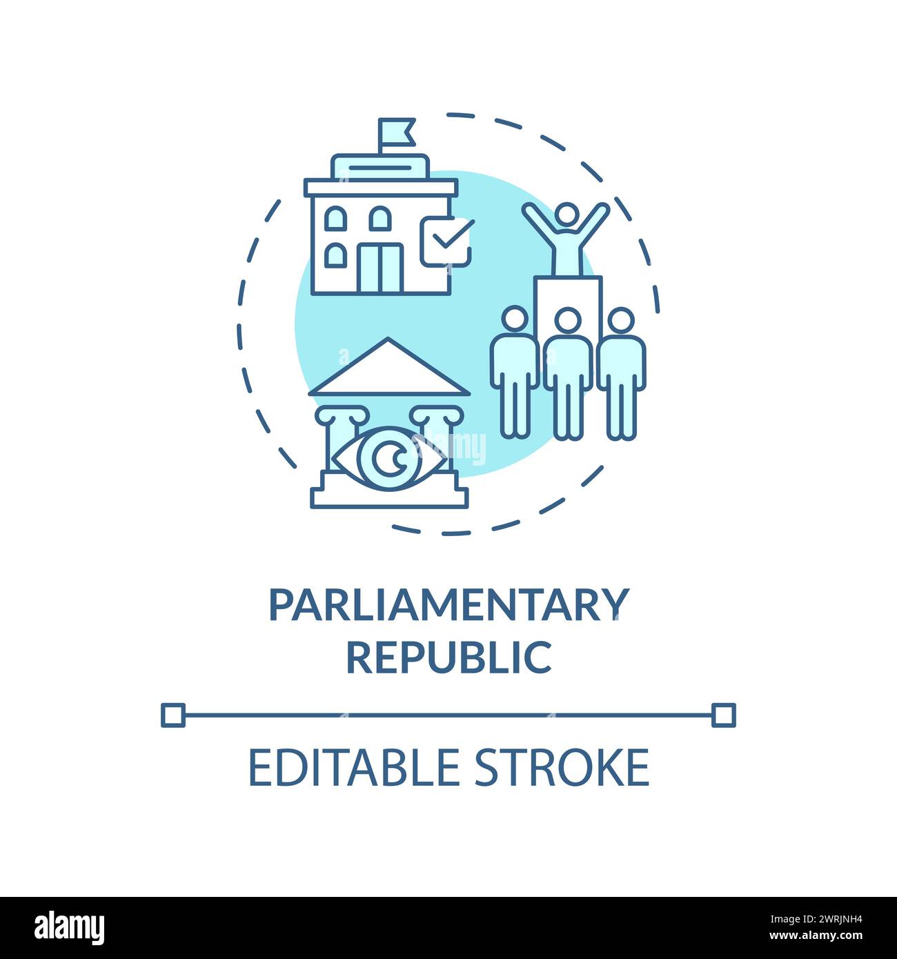 Icône de concept bleu doux de république parlementaire Illustration de Vecteur