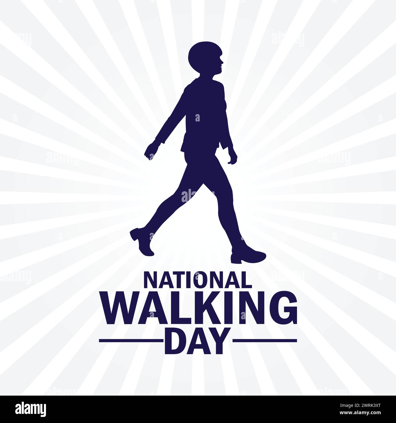 Journée nationale de la marche. Concept de vacances. Modèle pour fond, bannière, carte, affiche avec inscription de texte Illustration de Vecteur