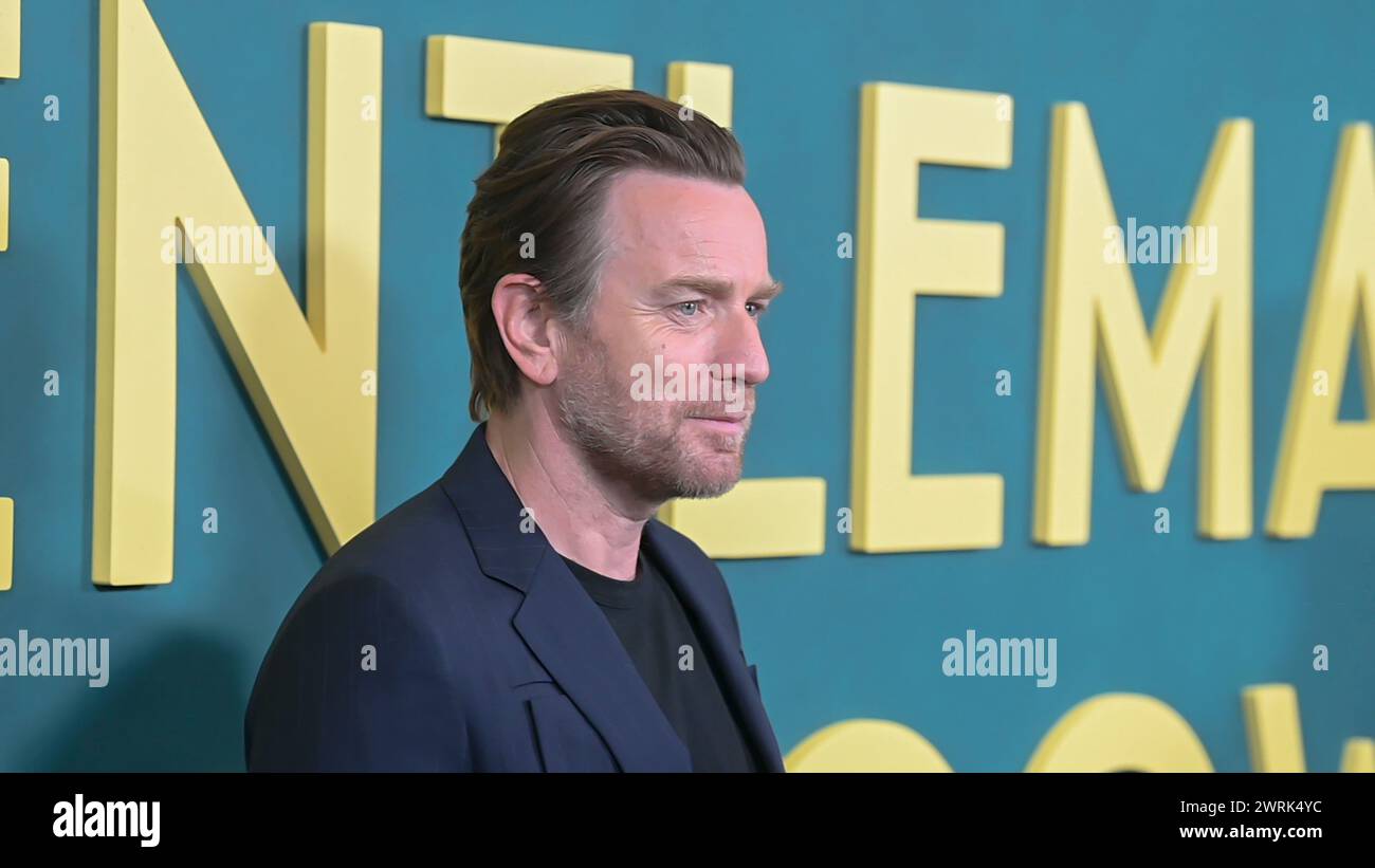 New York, États-Unis. 12 mars 2024. Ewan McGregor assiste à l'événement de première « A Gentleman in Moscow » à New York, au Museum of Modern Art. Crédit : SOPA images Limited/Alamy Live News Banque D'Images
