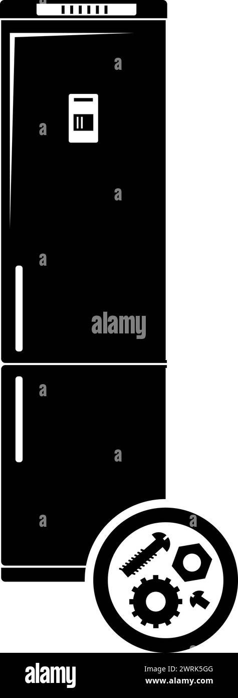 Silhouette du service de réparation de réfrigérateur de cuisine. Illustration de Vecteur