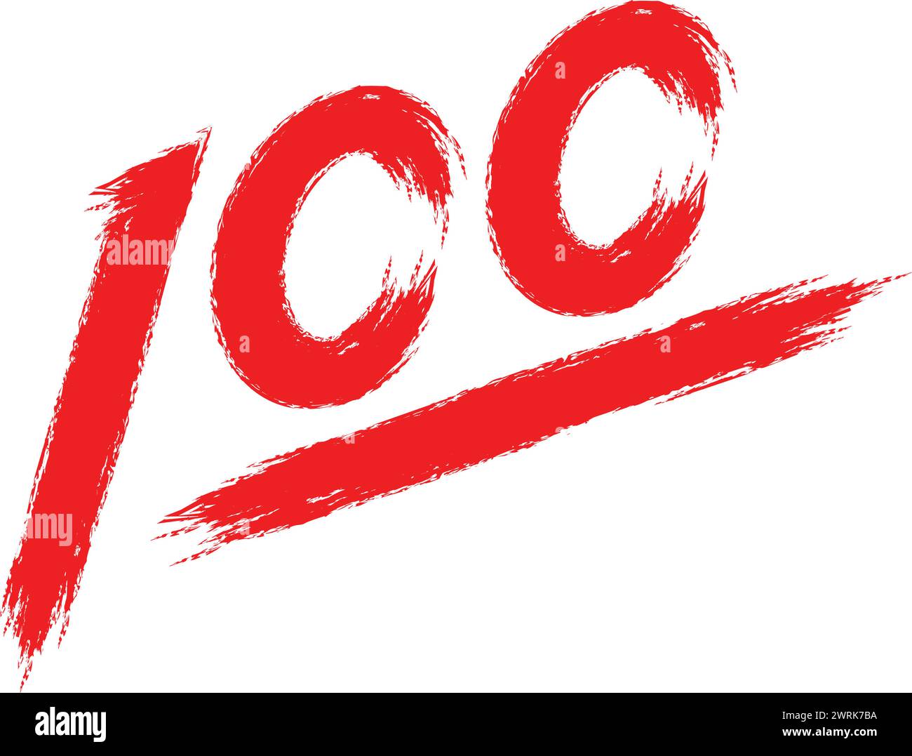 icône de cent valeur avec conception d'illustration vectorielle de style pinceau mis à la terre Illustration de Vecteur