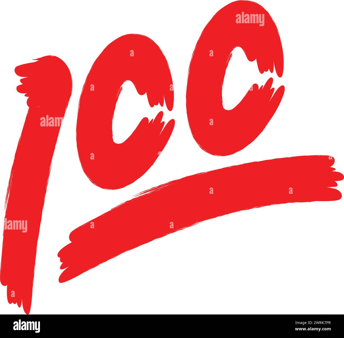 icône de cent valeur avec conception d'illustration vectorielle de style pinceau mis à la terre Illustration de Vecteur