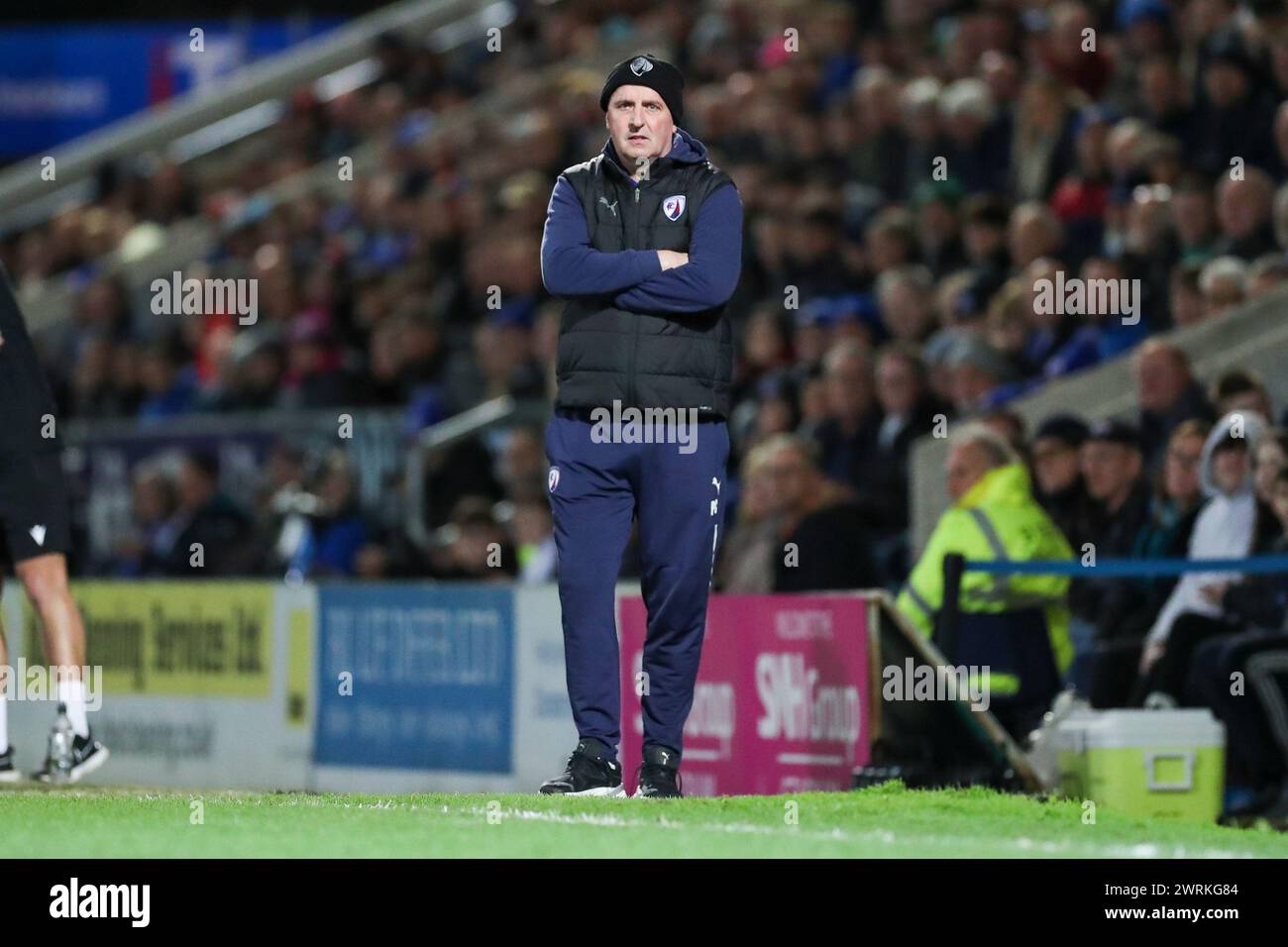 Chesterfield, Royaume-Uni. 12 mars 2024. Paul Cook, entraîneur de Chesterfield, lors du match Chesterfield FC contre Oxford City FC Vanarama National League au SMH Group Stadium, Chesterfield, Angleterre, Royaume-Uni le 12 mars 2024 Credit : Every second Media/Alamy Live News Banque D'Images