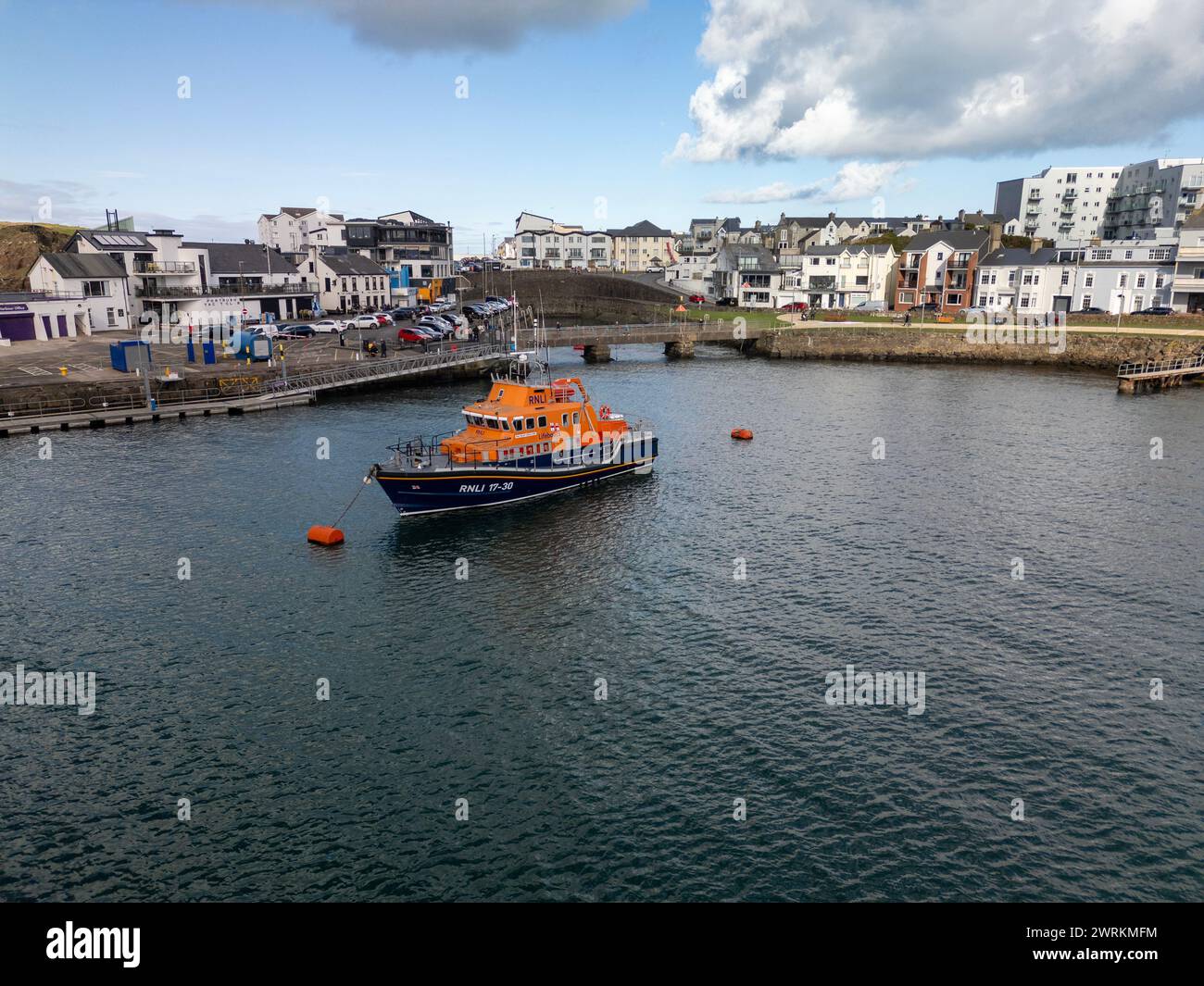 RNLB William Gordon Burr basé à Portrush, Irlande du Nord. Un bateau de sauvetage de classe Severn, le plus grand bateau de sauvetage exploité par le Royal National Lifeboat Banque D'Images