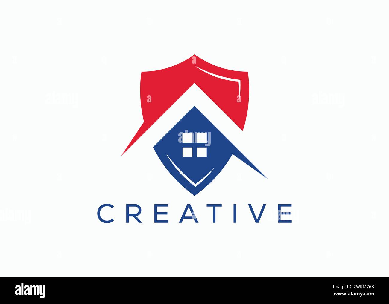 Modèle vectoriel de logo à la maison de Shield créatif et minimal. Maison de sécurité. Protégez la maison. Sécurité à domicile Illustration de Vecteur