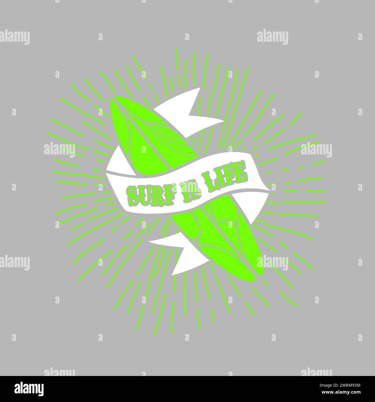 Surf is Life typography surf board vintage ruban bannière de fond lignes de conception de vecteur graphique de mode pour le signe d'impression de t-shirt d'été Illustration de Vecteur