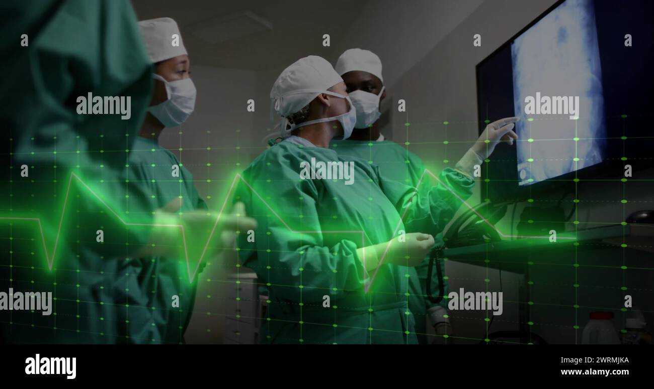 Image du traitement des données sur divers chirurgiens en milieu hospitalier Banque D'Images