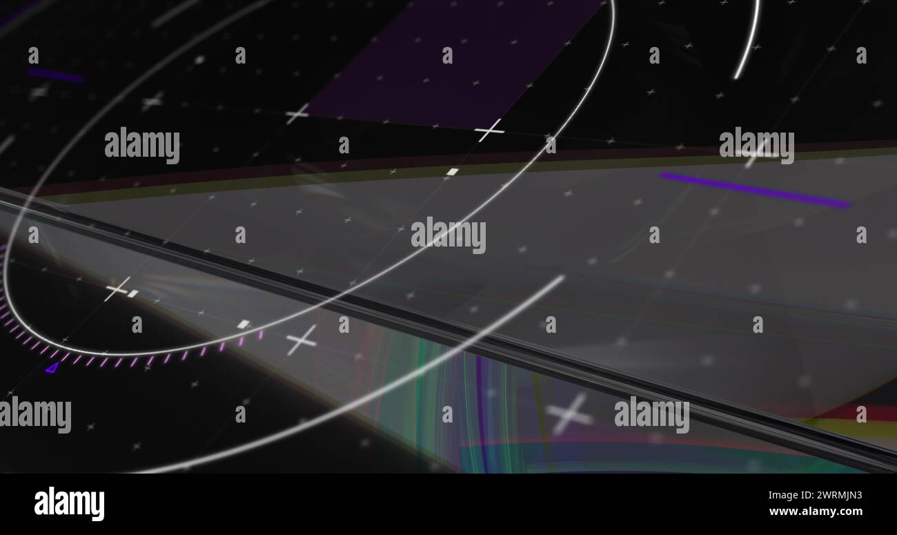 Image de l'oscilloscope scannant sur le cube Banque D'Images