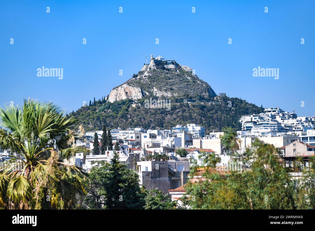 Le mont Lycabette, Athènes. Grèce Banque D'Images
