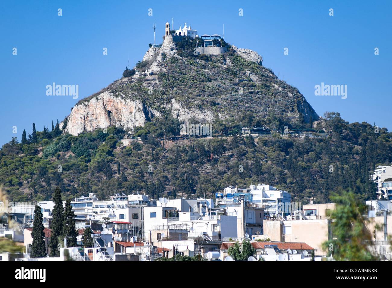 Le mont Lycabette, Athènes. Grèce Banque D'Images