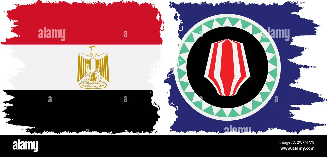 Bougainville et Egypte grunge drapeaux connexion, vecteur Illustration de Vecteur