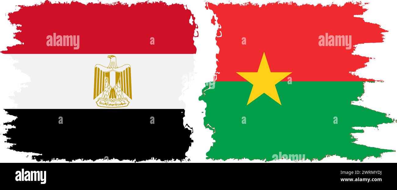 Burkina Faso et Egypte grunge drapeaux connexion, vecteur Illustration de Vecteur