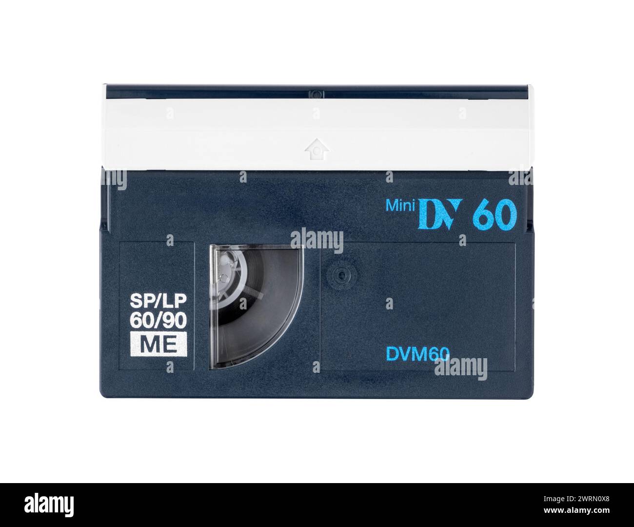 Vieille casette vintage mini DV isolée sur fond blanc Banque D'Images