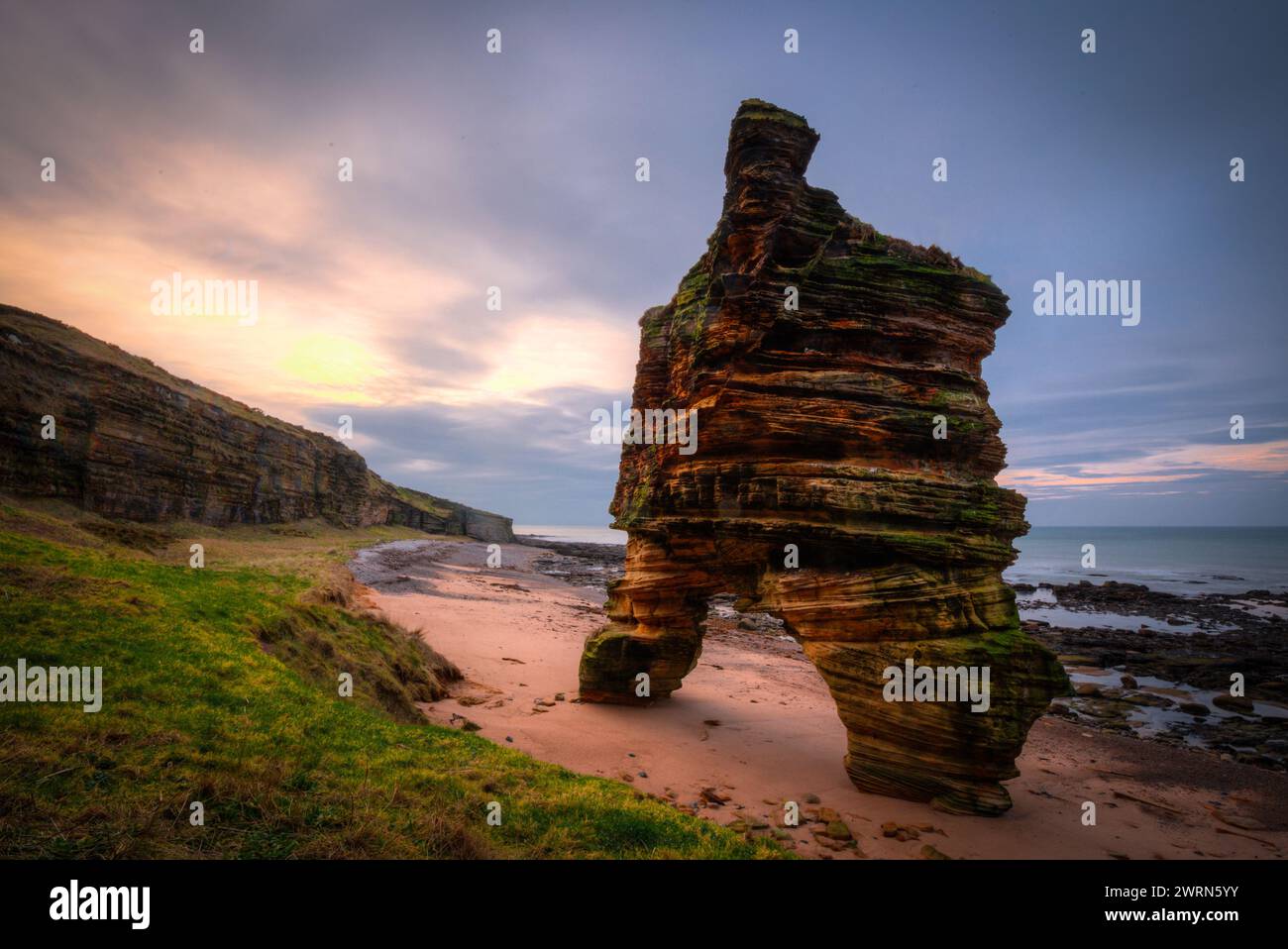 gows castle stack covesea lossiemouth moray scotland. Banque D'Images