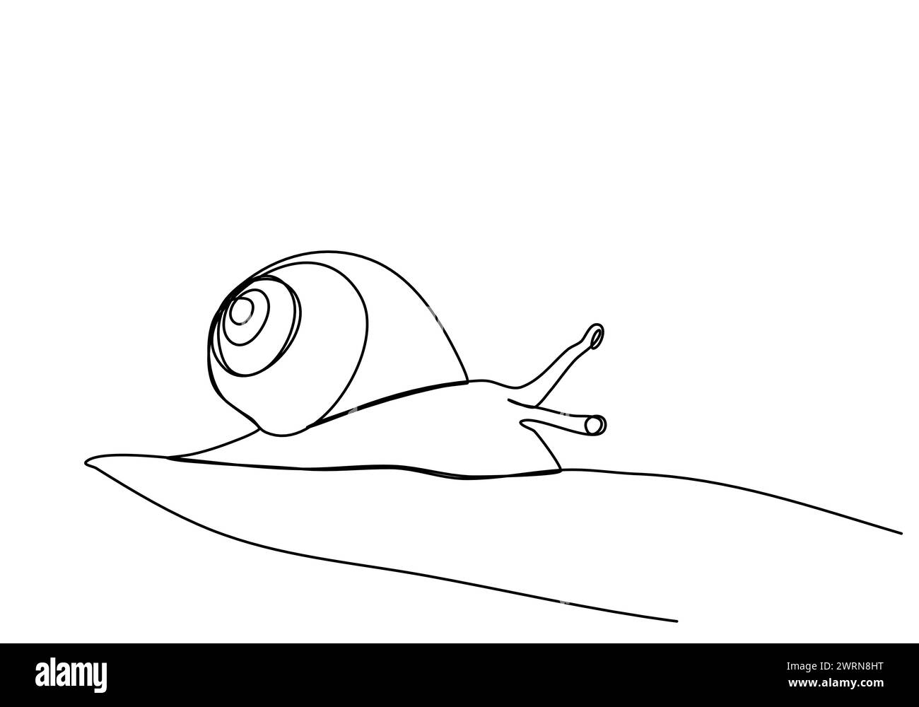 Escargot, animation de dessin d'une ligne avec canal alpha. Illustration de Vecteur