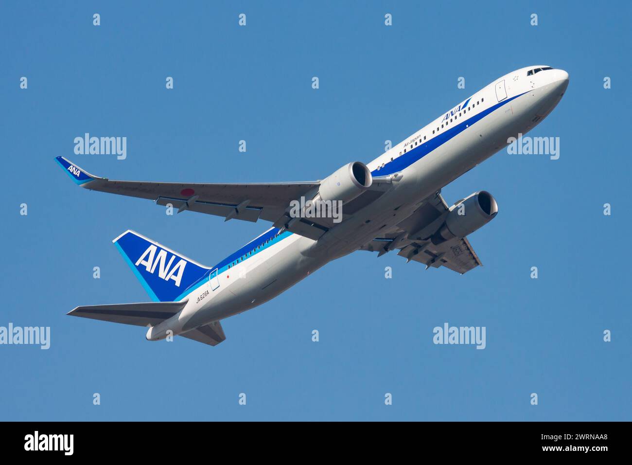 Hong Kong / Chine - 1 décembre 2013 : All Nippon Airways Boeing 767-300 JA626A départ de l'avion passager et décollage à Hong Kong Chek Lap Kok Airpor Banque D'Images