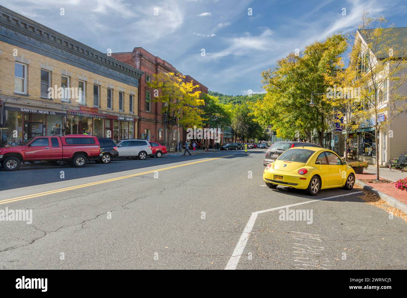 Rue principale. Shelburne Falls. Comté de Franklin. Massachusetts Banque D'Images