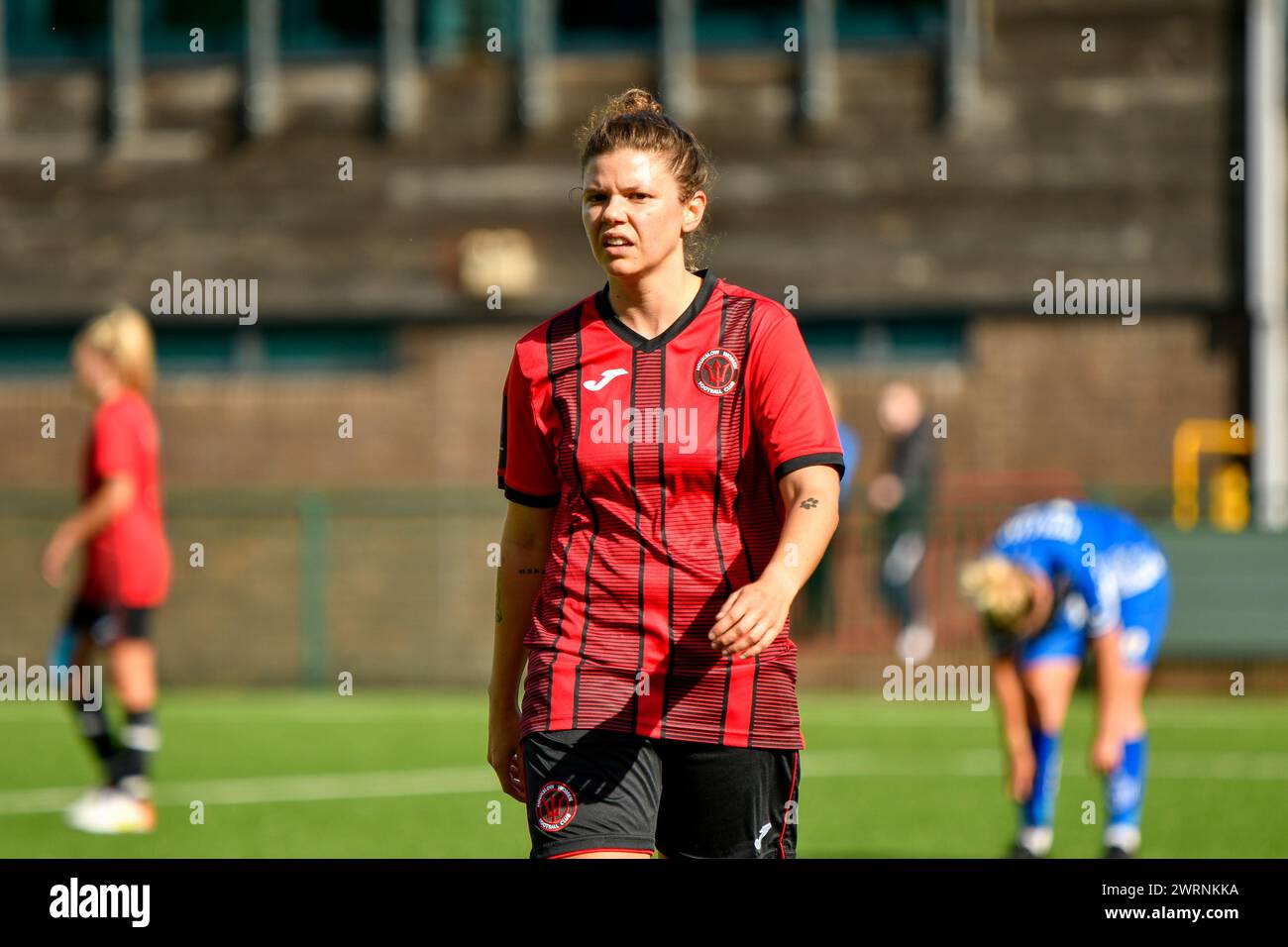 Ystrad Mynach, pays de Galles. 3 octobre 2021. CATIA Reis Campos de Hounslow Women lors du match de FA Women's National League Southern premier Division entre Cardiff City Ladies et Hounslow Women au Centre of Sporting Excellence à Ystrad Mynach, pays de Galles, Royaume-Uni le 3 octobre 2021. Crédit : Duncan Thomas/Majestic Media. Banque D'Images