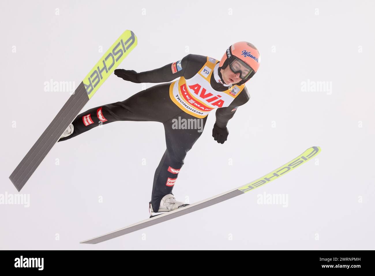 Trondheim 20240313.Stefan Kraft d'Autriche lors du saut en Coupe du monde FIS à Granåsen à Trondheim. Photo : Geir Olsen / NTB Banque D'Images