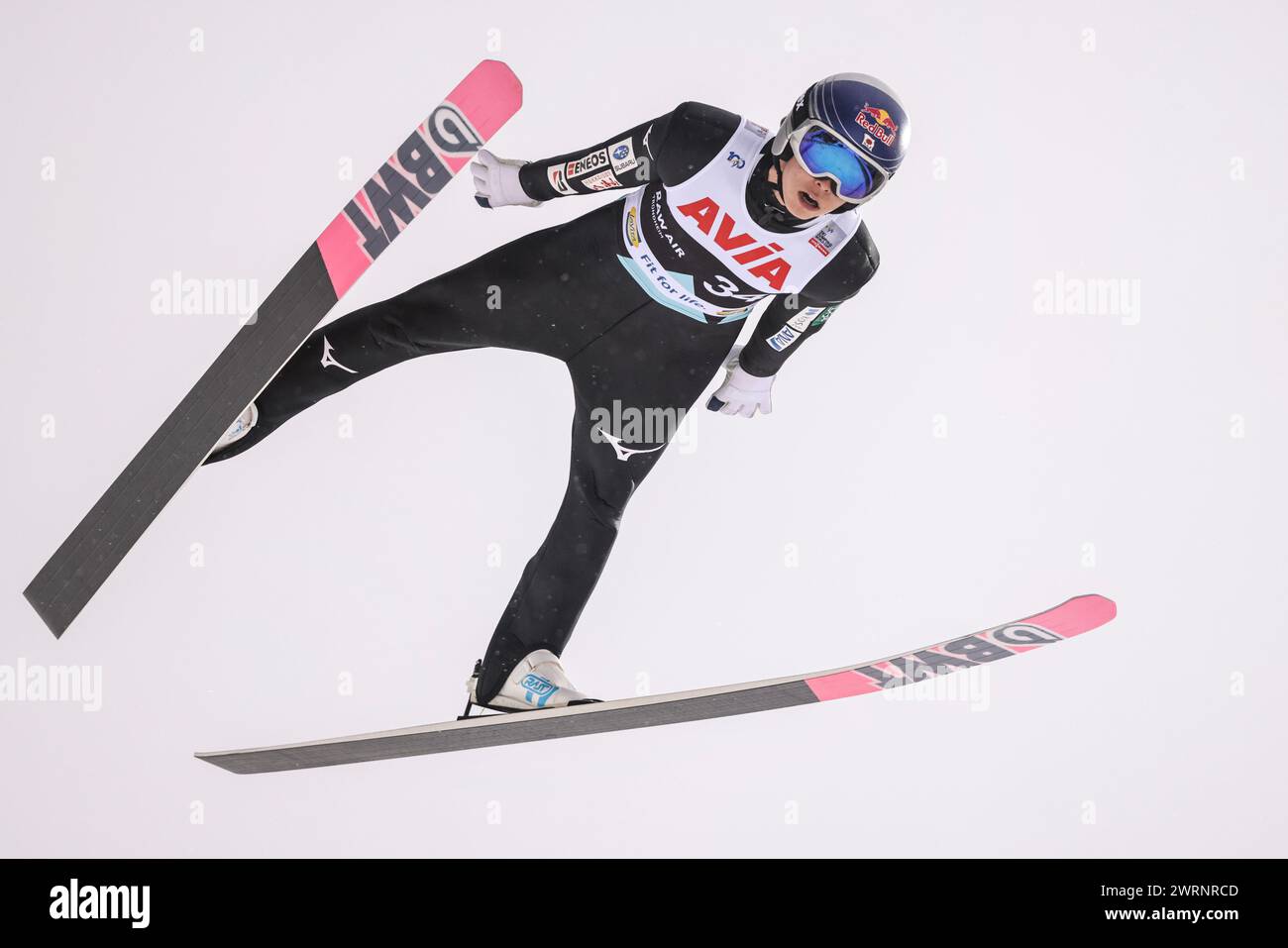 Trondheim 20240313.Ryoyu Kobayashi du Japon lors du saut en Coupe du monde FIS à Granåsen à Trondheim. Photo : Geir Olsen / NTB Banque D'Images