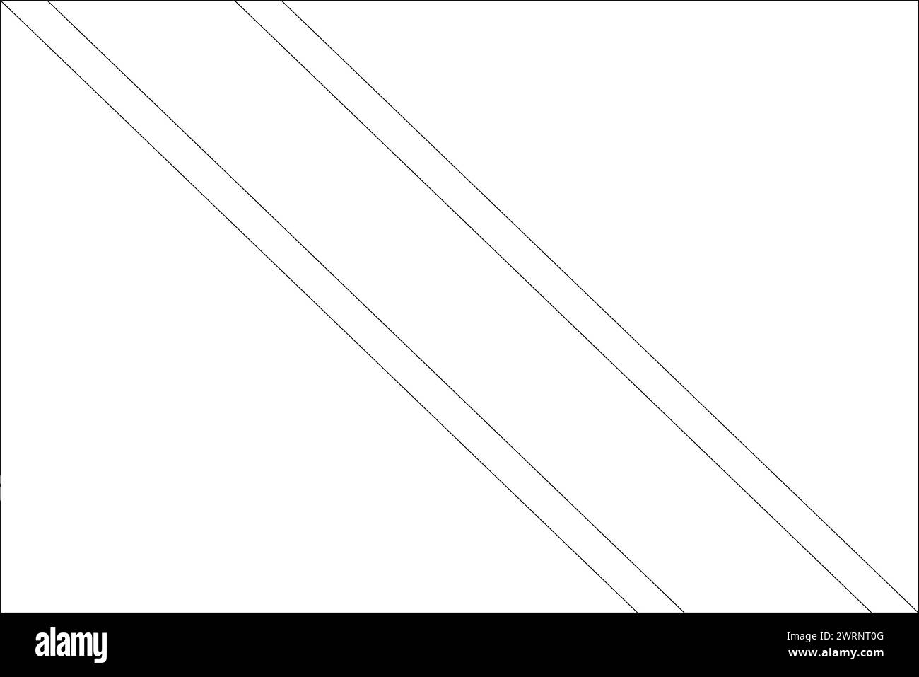 Drapeau de Trinité-et-Tobago - filaire de contour vectoriel noir mince isolé sur fond blanc. Prêt pour la coloration. Illustration de Vecteur