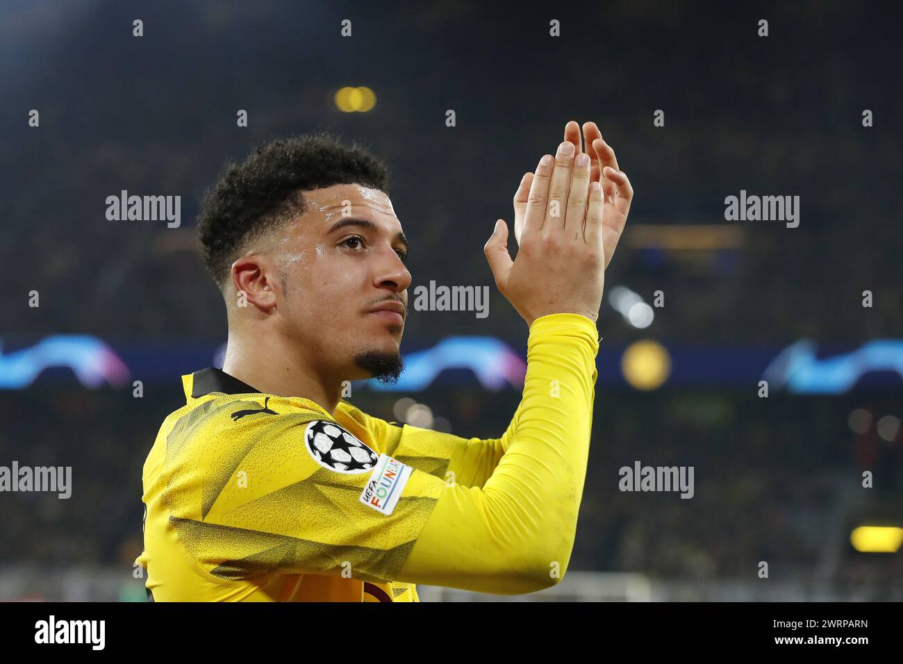 DORTMUND - Jadon Sancho du Borussia Dortmund lors de l'UEFA Champions League dernier match entre le Borussia Dortmund et le PSV Eindhoven au signal Iduna Park le 13 mars 2024 à Dortmund, Allemagne. ANP | Hollandse Hoogte | Bart Stoutjesdijk Banque D'Images