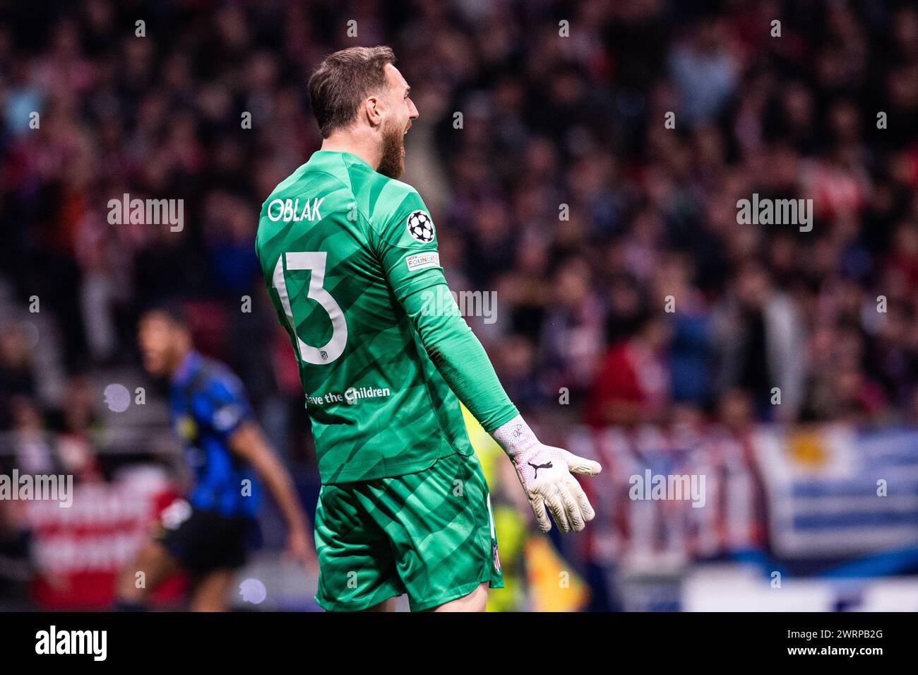 13 mars 2024 ; stade Metropolitano, Madrid, Espagne, Ligue des Champions, manche du 16 Football, Atletico Madrid contre Inter Milan ; Jan Oblak Banque D'Images 13 mars 2024 ; stade Metropolitano, Madrid, Espagne, Ligue des Champions, manche du 16 Football, Atletico Madrid contre Inter Milan ; Jan Oblak Banque D'Images