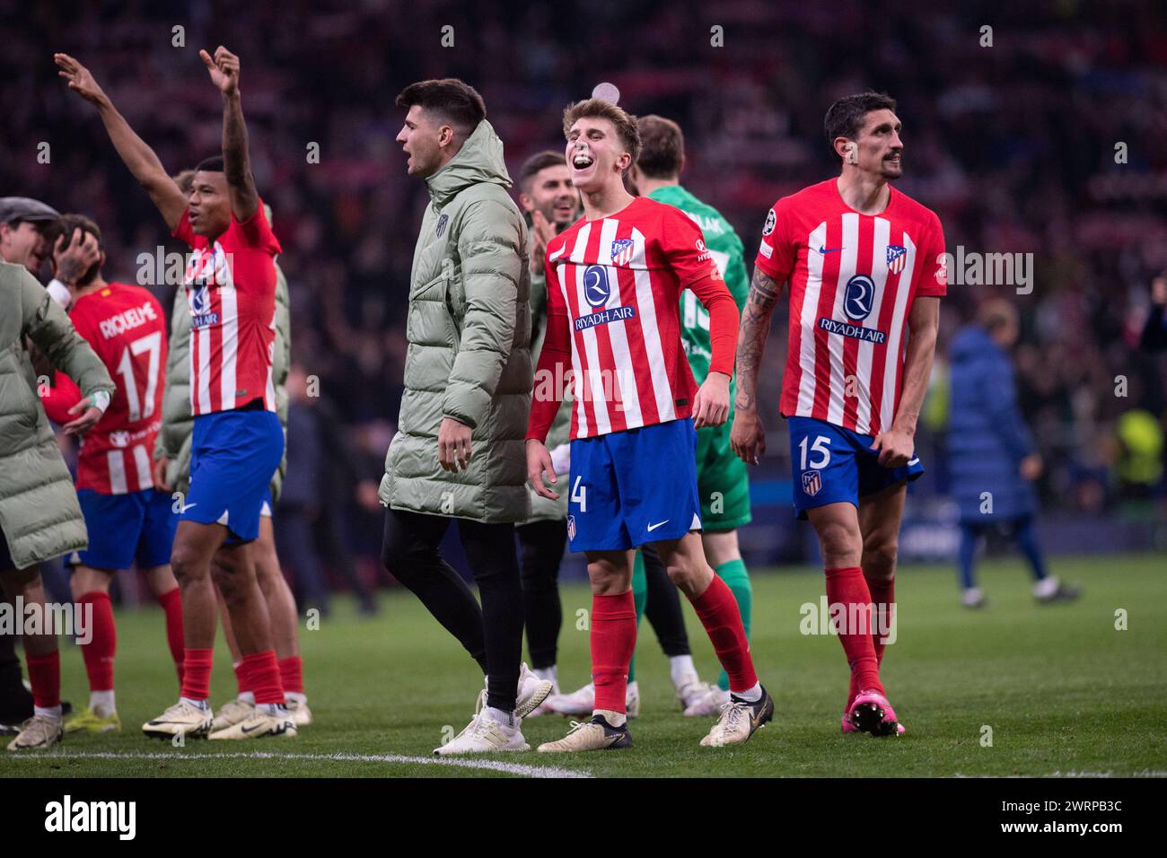 13 mars 2024 ; stade Metropolitano, Madrid, Espagne, Ligue des Champions, manche de 16 Football, Atletico Madrid contre Inter Milan ; Barrios et Morata Banque D'Images 13 mars 2024 ; stade Metropolitano, Madrid, Espagne, Ligue des Champions, manche de 16 Football, Atletico Madrid contre Inter Milan ; Barrios et Morata Banque D'Images