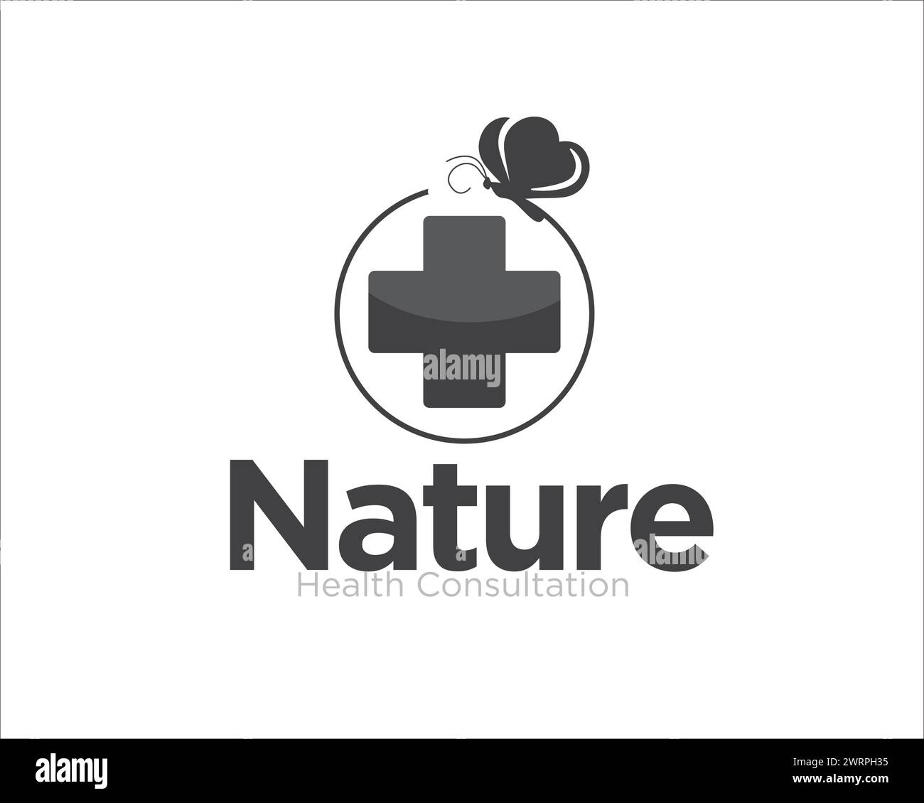 conceptions de logo de santé de la nature avec la figure de papillon Illustration de Vecteur