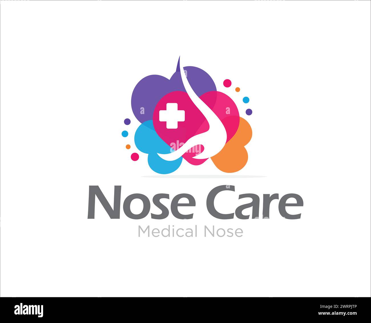 designs de logo happy nose care pour le service médical et clinique Illustration de Vecteur