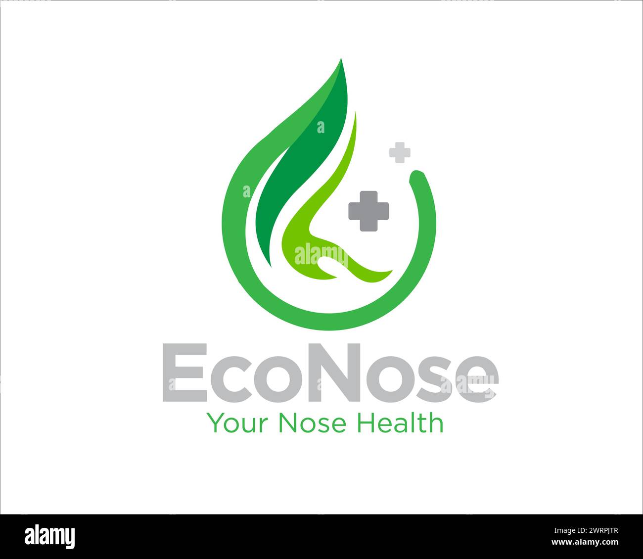 conceptions de logo de nez médical à base de plantes pour le service médical Illustration de Vecteur