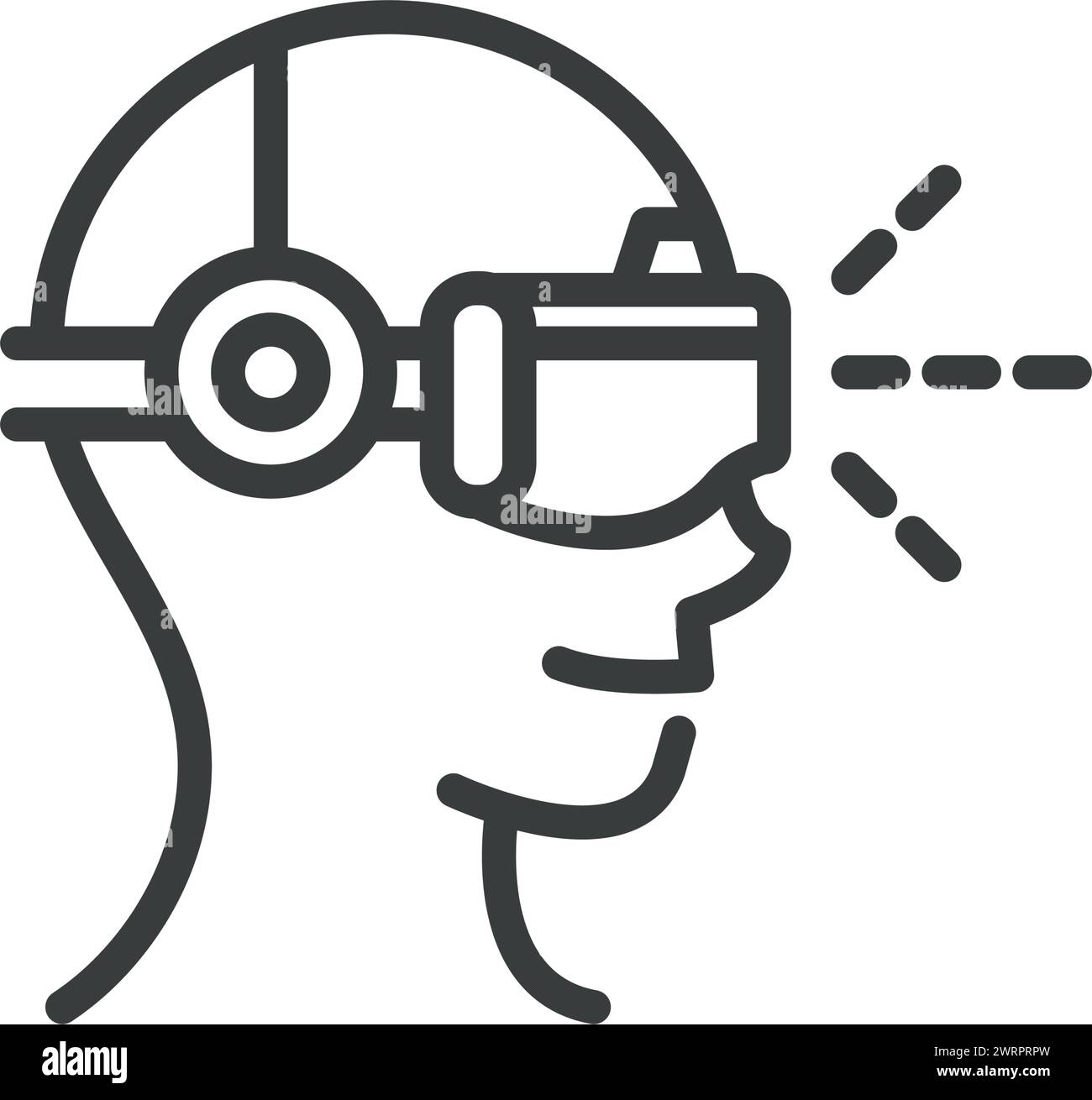 utilisateur de réalité virtuelle avec lunettes de protection Illustration de Vecteur