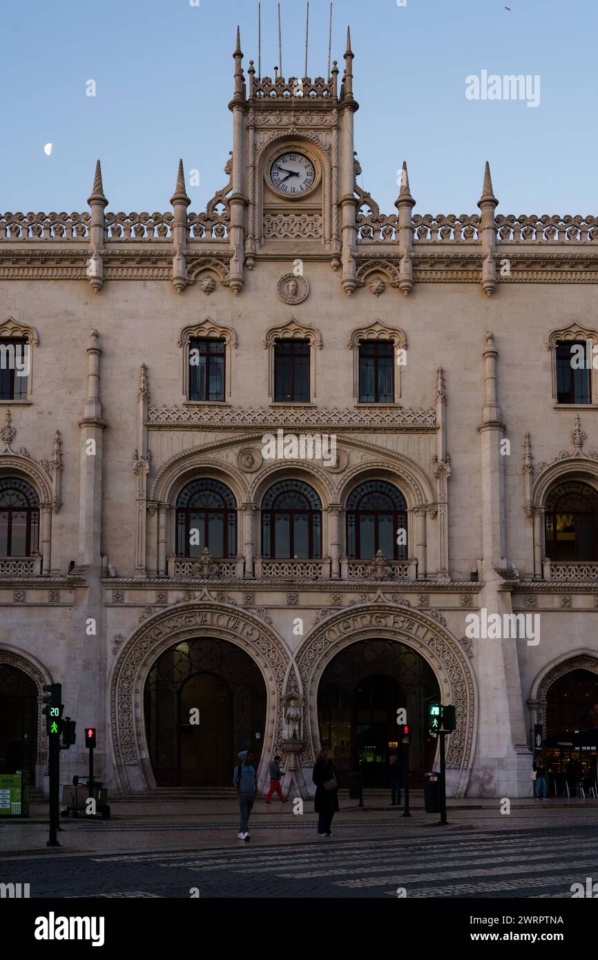 Extérieur de l'Hôtel Avenida Palace à Lisbonne, Portugal. 1er février 2024. Banque D'Images