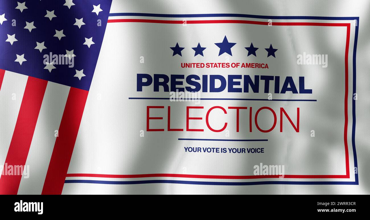 Image de l'élection présidentielle américaine, votre vote est votre texte de voix avec des éléments de drapeau américain Banque D'Images