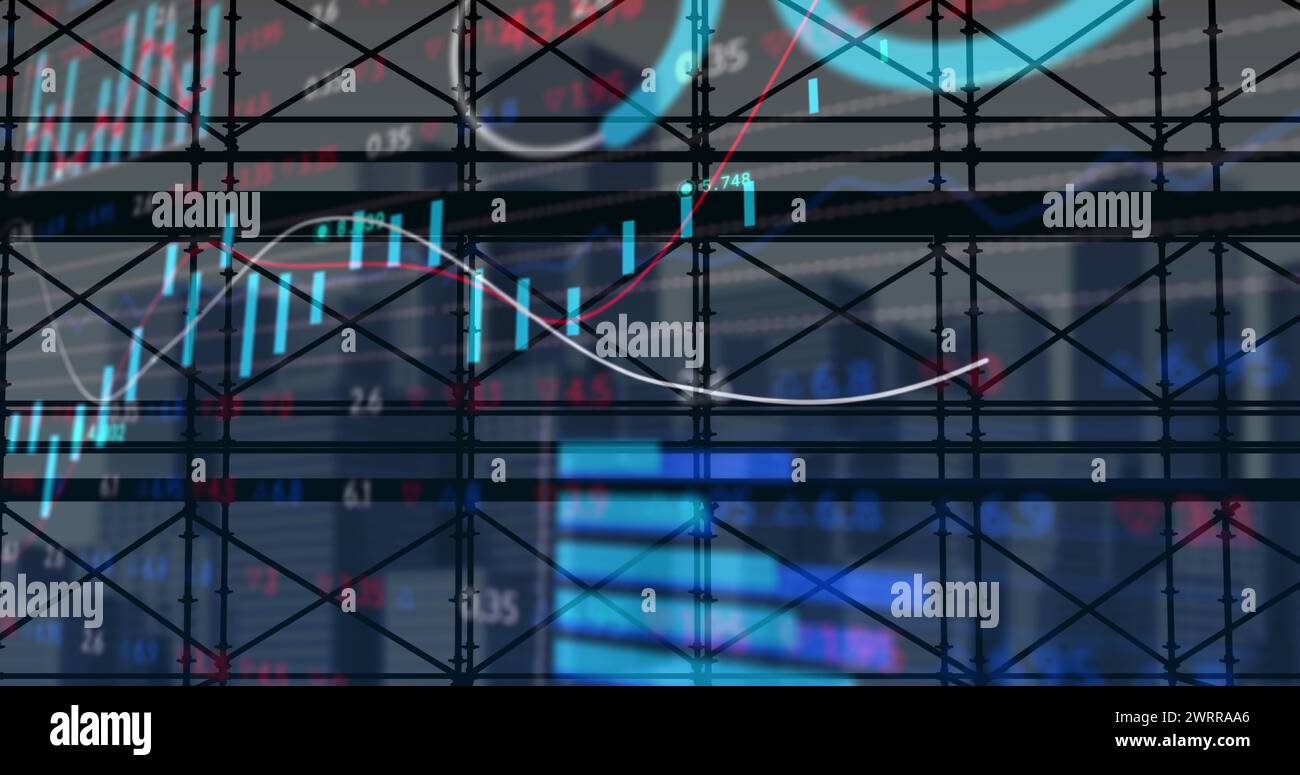 Image du traitement des données financières sur échafaudage Banque D'Images