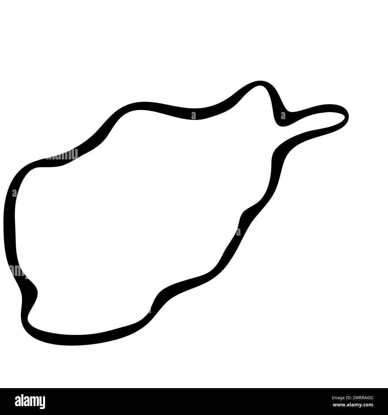 Afghanistan carte simplifiée du pays. Contour lisse d'encre noire sur fond blanc. Icône vectorielle simple Illustration de Vecteur