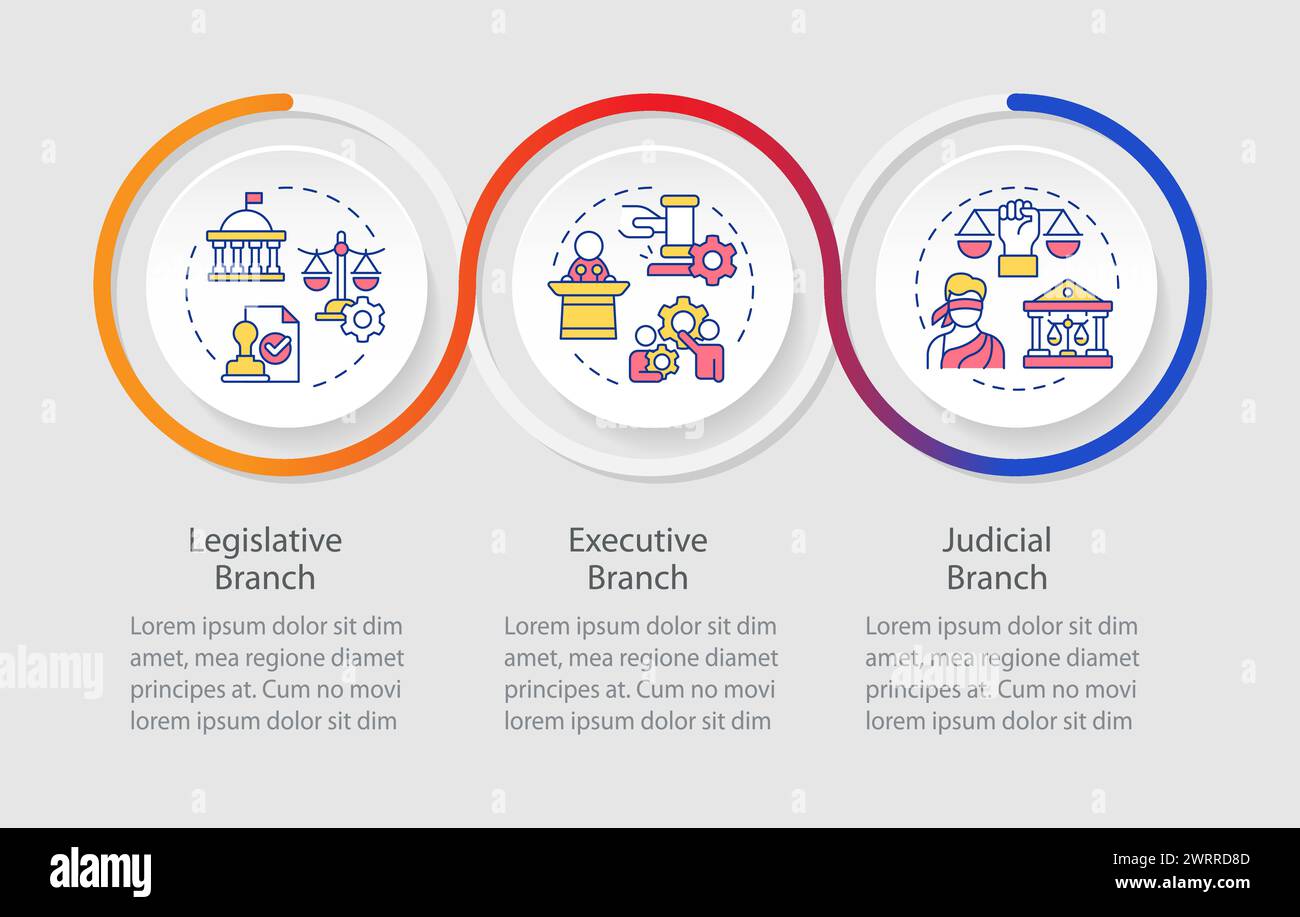 Modèle infographique de boucle de structure de branche gouvernementale Illustration de Vecteur